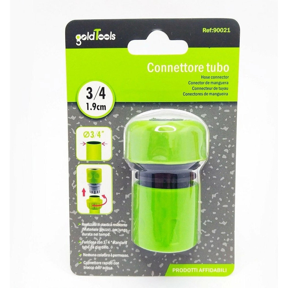 Trade Shop - Connettore Con Innesto Rapido Con Acquastop Per Tubo Da 3/4″ 1.9cm 65mm 90021 -