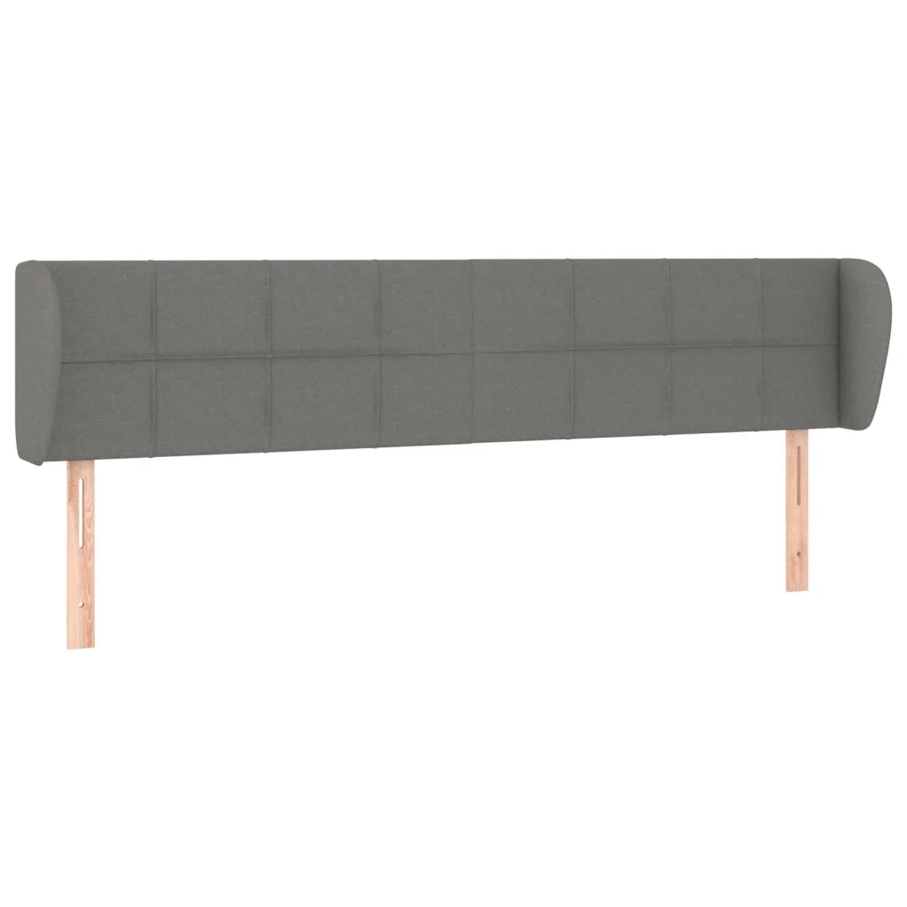 Testiera ad Orecchio-Testata con Orecchie Grigio Scuro 203x23x78/88 cm in Tessuto 331790