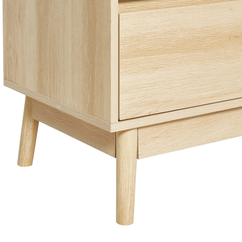 Cassettiera in legno chiaro MDF 3 cassetti Gambe in legno di pino Design moderno Camera da letto Soggiorno