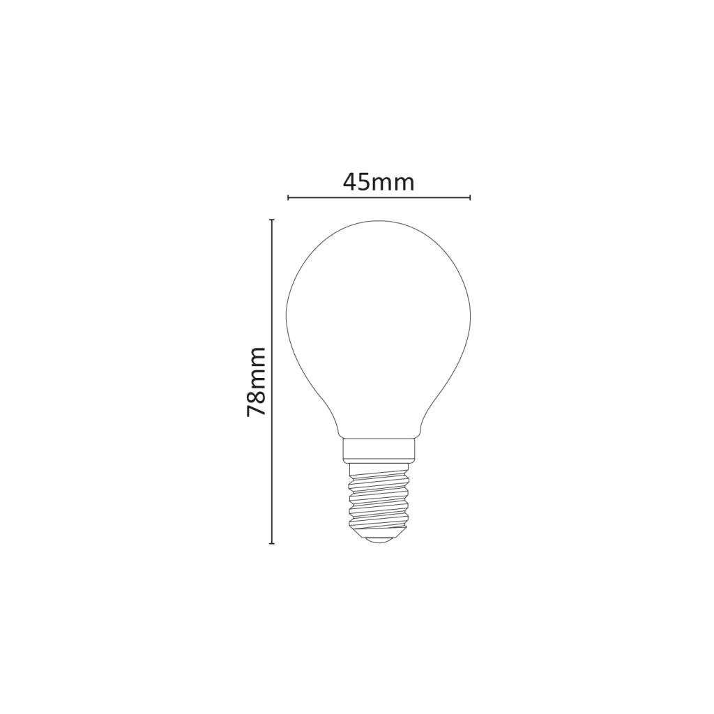 Alcapower Lampadina LED Minisfera G45 E14 4W 450lm 4000K Luce Naturale 360° Vetro Frost - Efficienza Energetica Classe E, Lunga Durata 25000h
