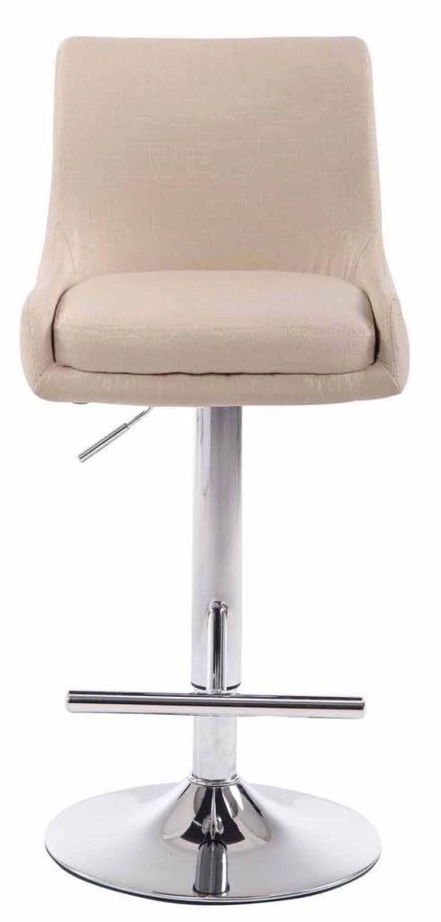 Set 2 Sgabelli Bancone Club in Tessuto crema,cromo
