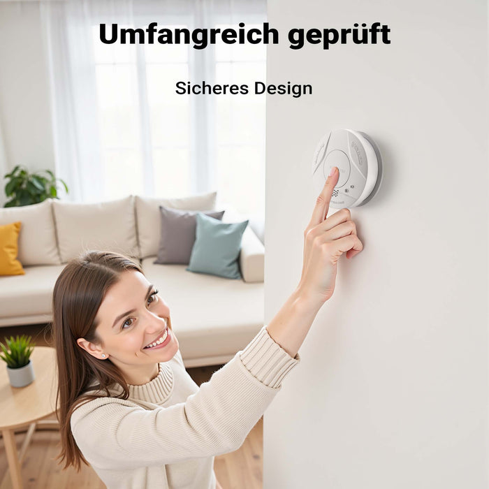 Set 40x Rilevatore di fumo con batteria fissa da 3 V, 10 anni senza manutenzione, allarme antincendio con funzione HUSH, sensore antifumo fotoelettrico affidabile con potenza sonora di 85 dB