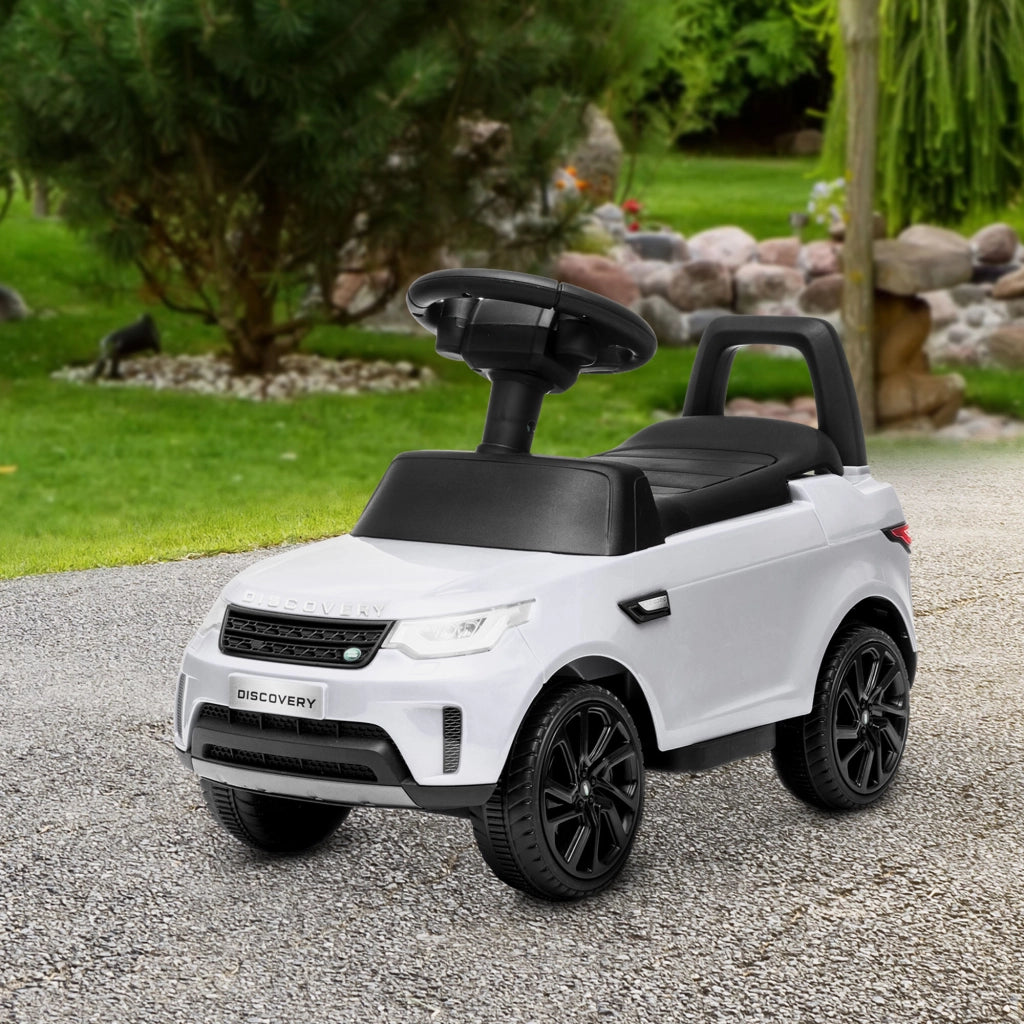 Macchina per Bambini con Licenza Land Rover 6V, Funzionamento Elettrico e a Spinta, Velocit¨¤ 3km/h, Bianco