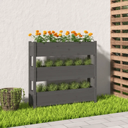 Fioriera Grigia 112x25x104,5 cm in Legno Massello di Pino 823922