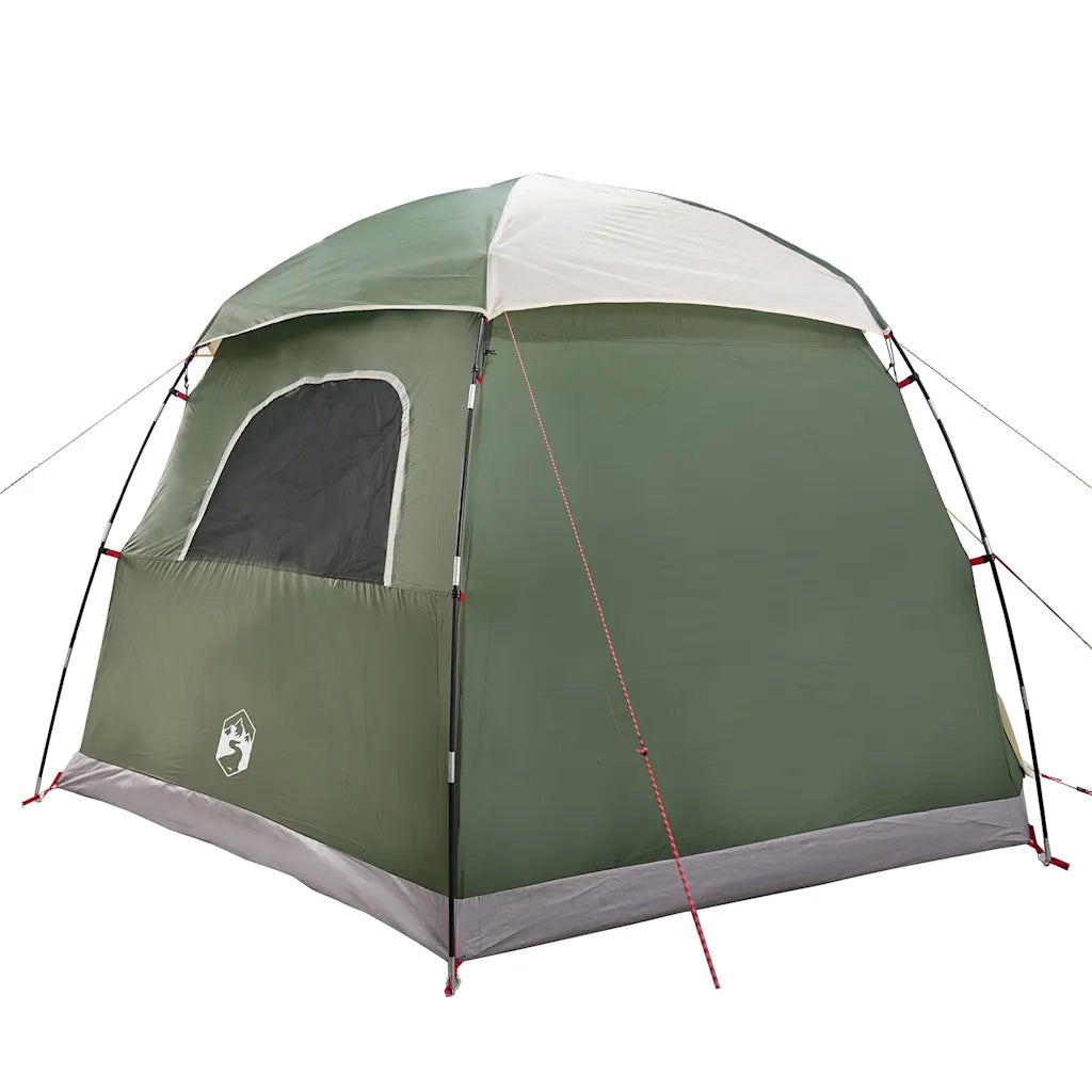 Tenda Familiare Igloo per 6 Persone-Tenda da campeggio Verde Impermeabile