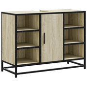 Mobiletto per Lavabo | Armadio Lavabo da Bagno Rovere Sonoma 80x33x60 cm Legno Massello