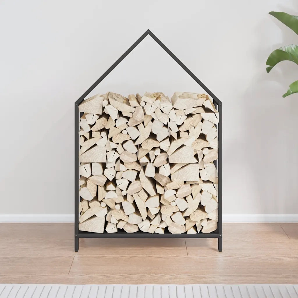 Rastrelliera per Legna da Ardere Nera 60x25x90 cm CFW6386607