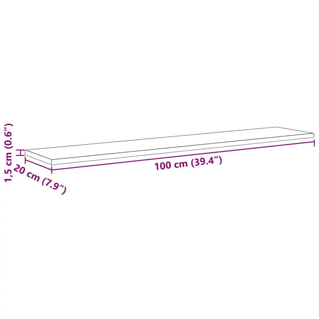 vidaXL Scaffale 4 pcs Nero 100 x 20 x 1.5 cm Legno multistrato