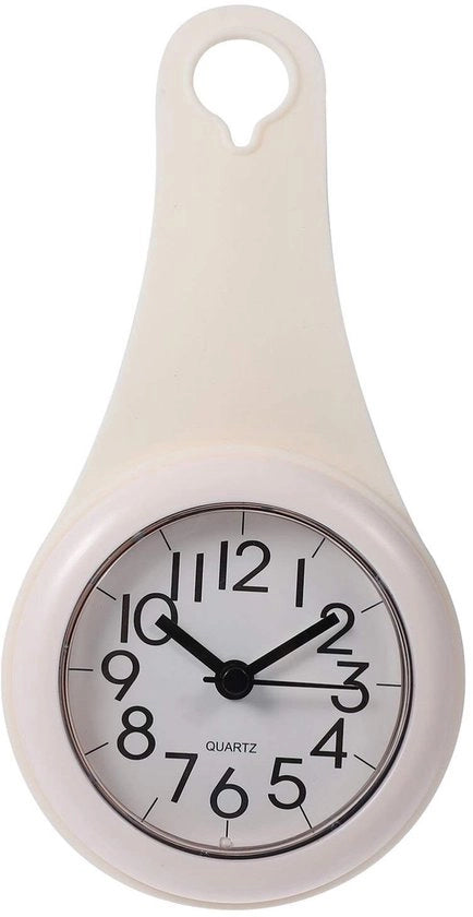 Ora digitale acqua resistente per bagno, orologio da parete silenzioso con chiodo a viti per parete.