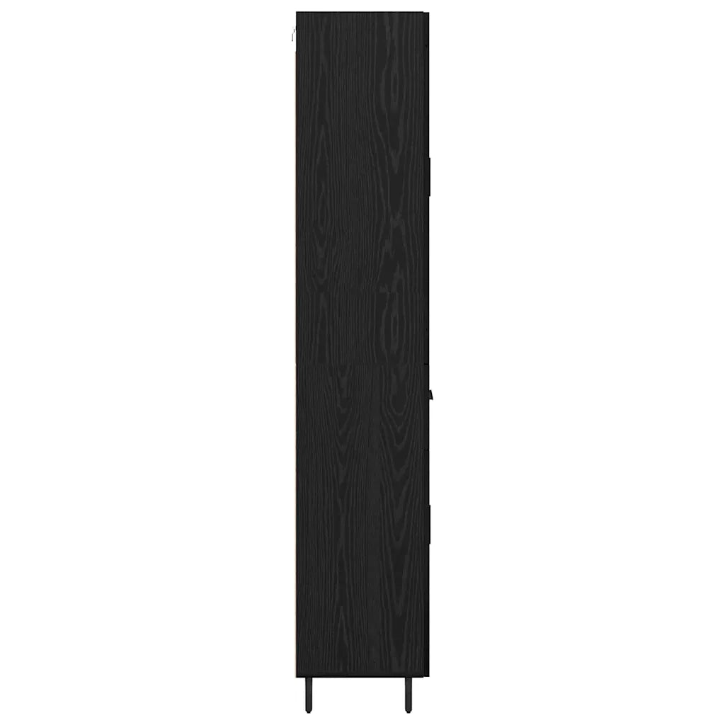 Credenza con cassetto 2 pcs Rovere Nero Legno multistrato