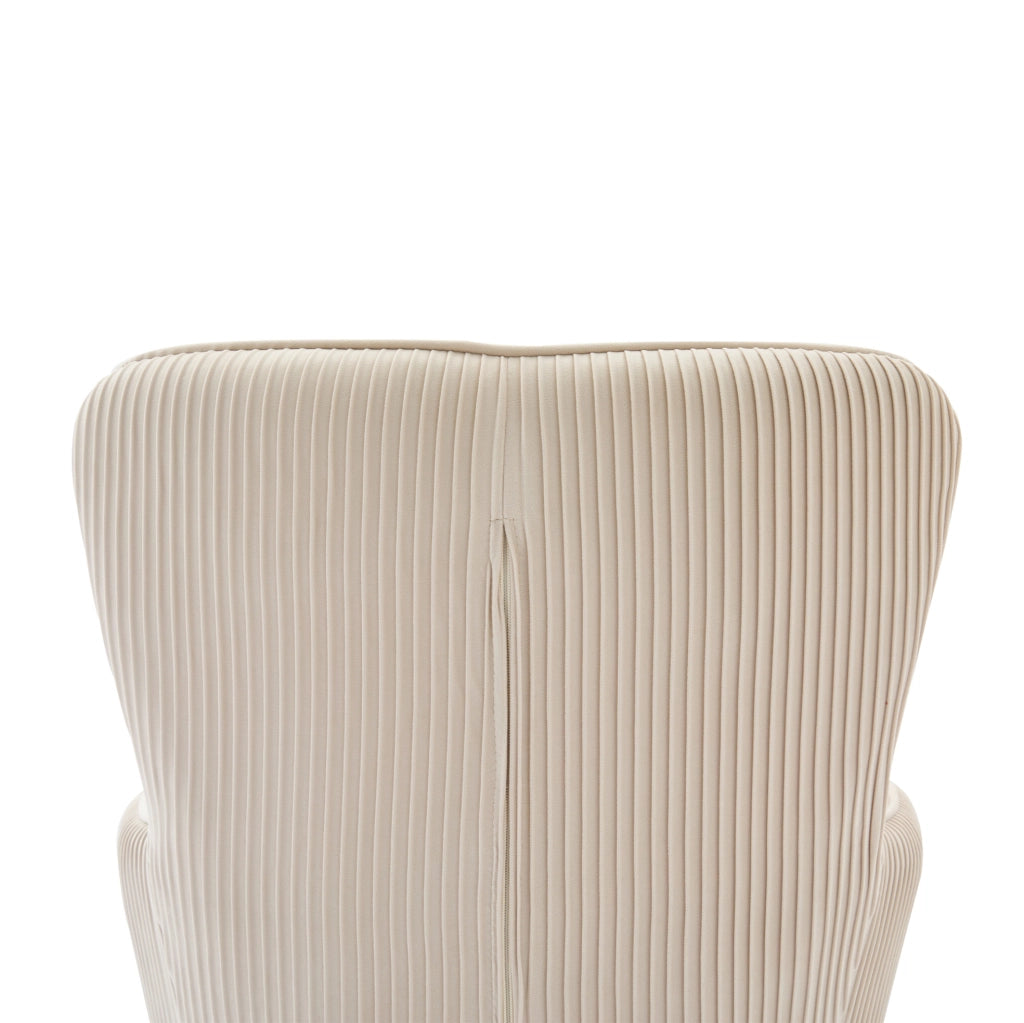 Set di 6 sedie con braccioli in velluto beige e gambe dorate