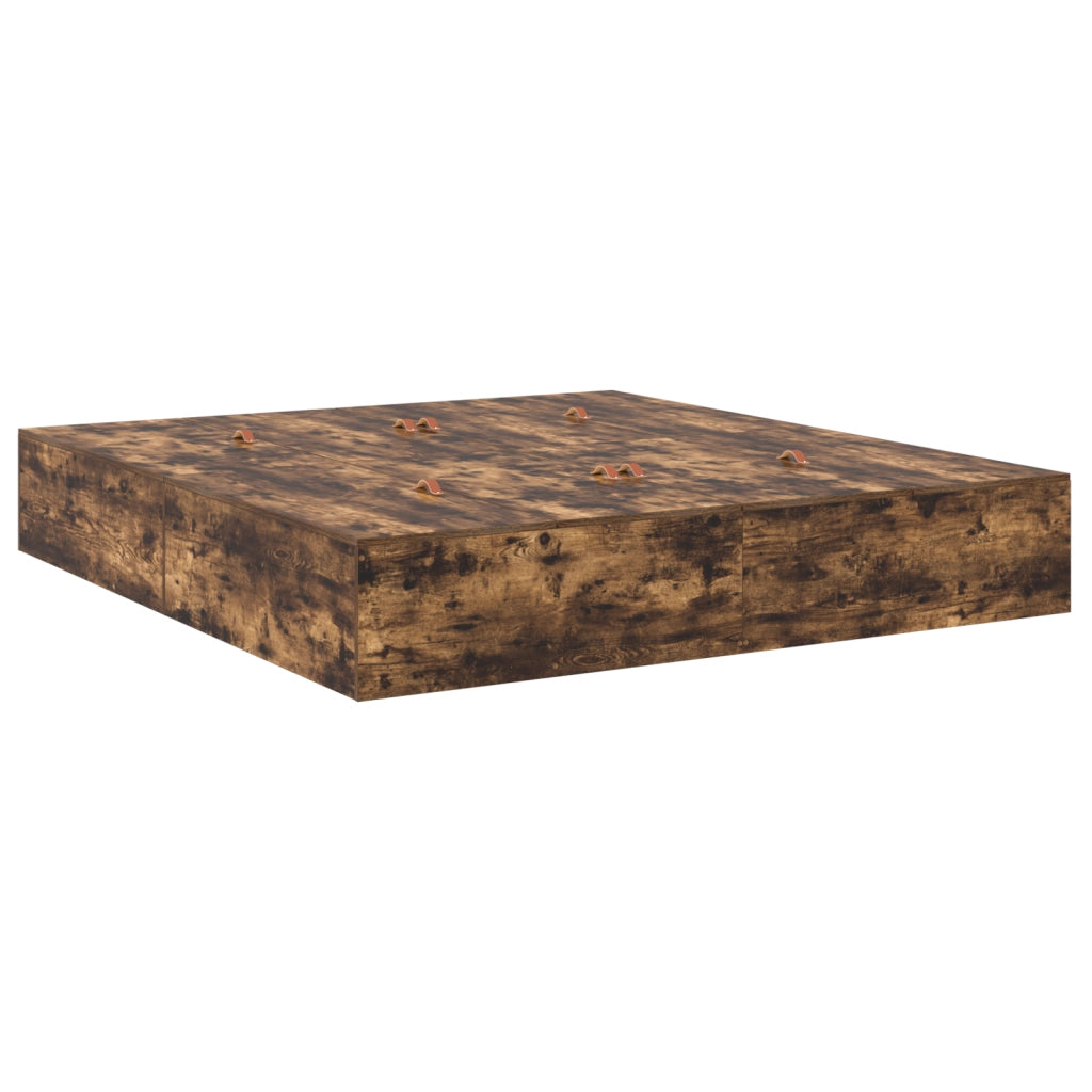 Struttura letto contenitore  in rovere affumicato 200x200 cm