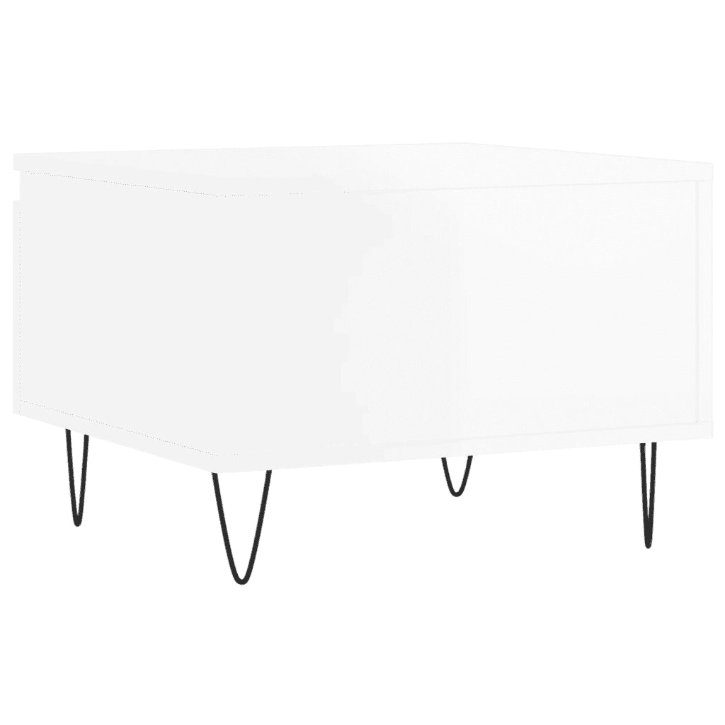 2 pz Tavolini salotto | Tavolino da caff¨¨ | Tavolino da Soggiorno Bianco Lucido 50x46x35cm Legno Multistrato