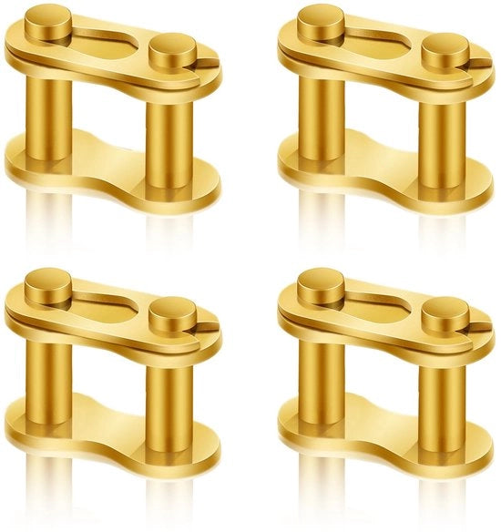 Connettori a catena in lega di alluminio dorata - Viti per catena - Sostituzione per 50cc/70cc/90cc/110cc/125cc - 4 pezzi - Adatto per ATV/Dirt Bike - Regolazione manuale