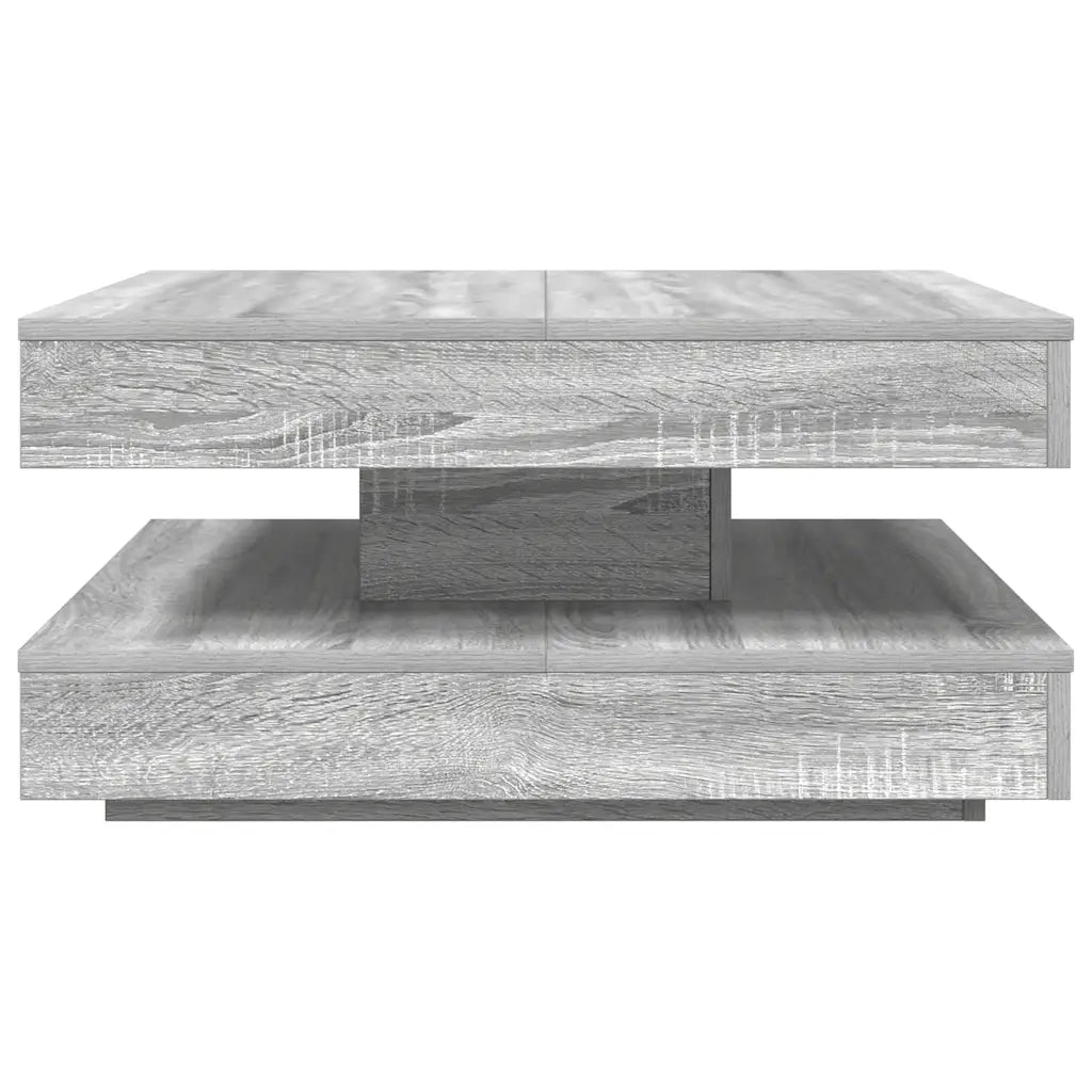 Tavolino da Caffè Girevole a 360 Gradi Grigio 70x70x34,5 cm 858484