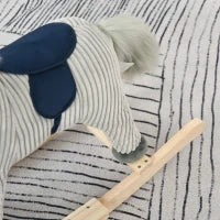 Cavallo a Dondolo per Bambini 3-6 Anni con Suoni in Peluche, 73x35x64cm, Grigio
