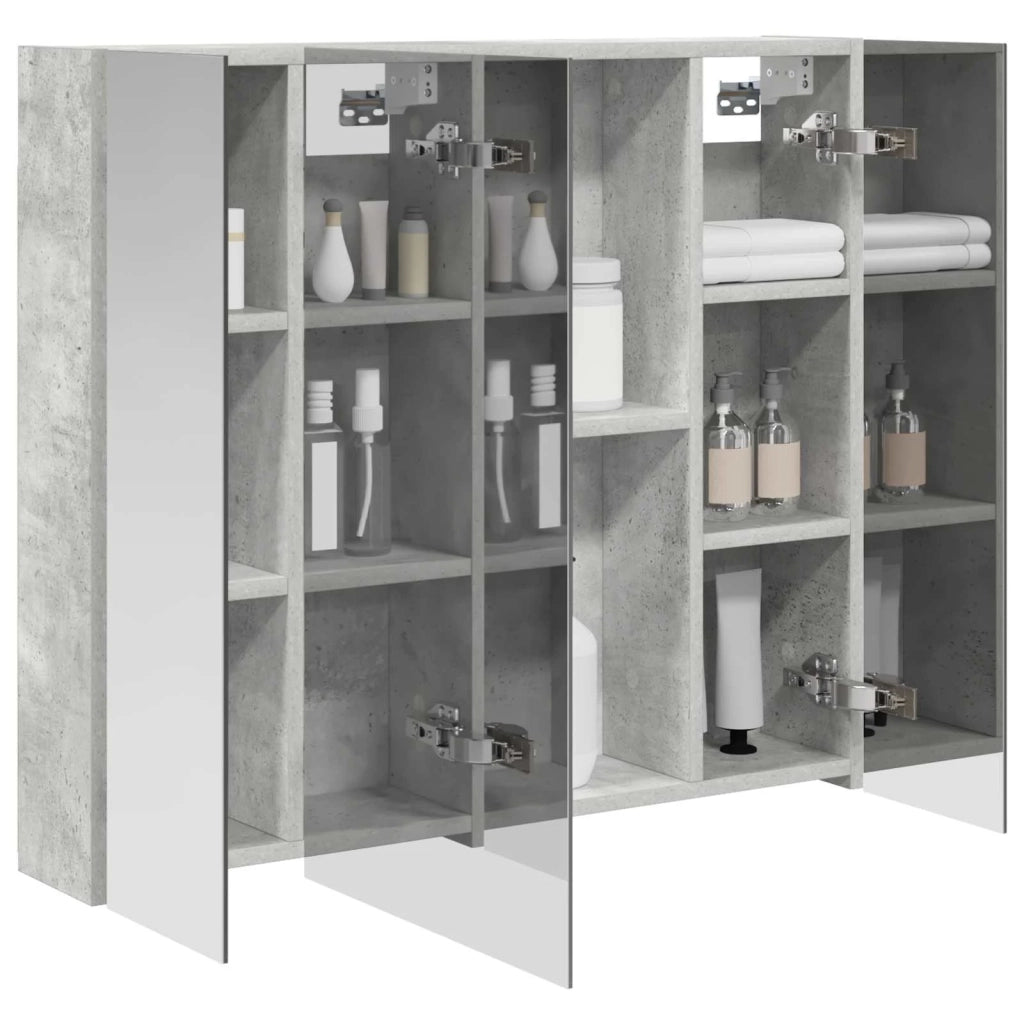 Mobiletto per specchio da bagno con lo scaffale Grigio cemento 889106