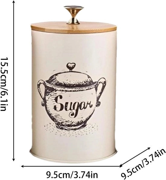 Contenitore di Caffè, Contenitore di Tè, Contenitore di Deposito per Caffè, Contenitore per Polvere di Tè, Contenitori Multiuso per Cibo, Contenitore di Polvere Aereostatico, Boccale di Deposito per Zucchero 9,4x9,4x15,5 cm per la Cucina