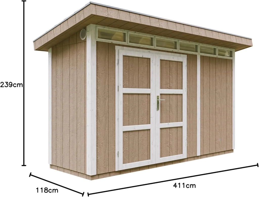 Casetta da Giardino di QUALIT? PREMIUM 4,3m?²-L161xW411cm - TIMBELA M902A