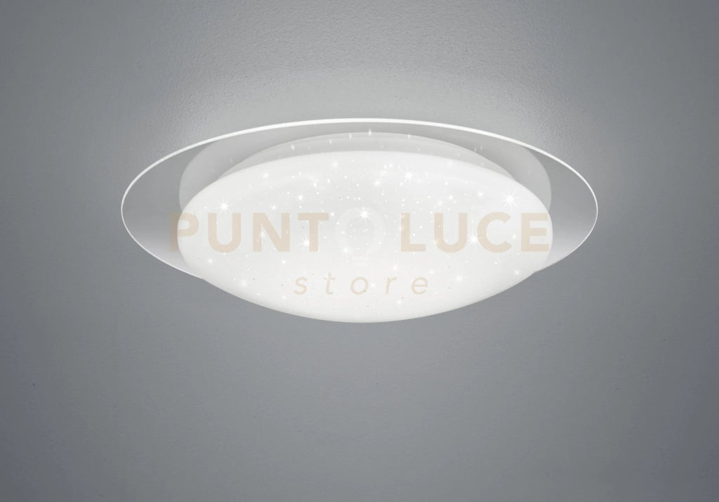 FRODO PLAFONIERA LED 18W 1900lm 3000-5500K DIFFUSORE BIANCO EFFETTO STELLE CON BORDO TRASPARENTE E TELECOMANDO MULTIFUNZIONE D.48