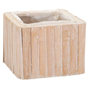 Cesto quadrato in legno marrone 14,5x14,5x11h