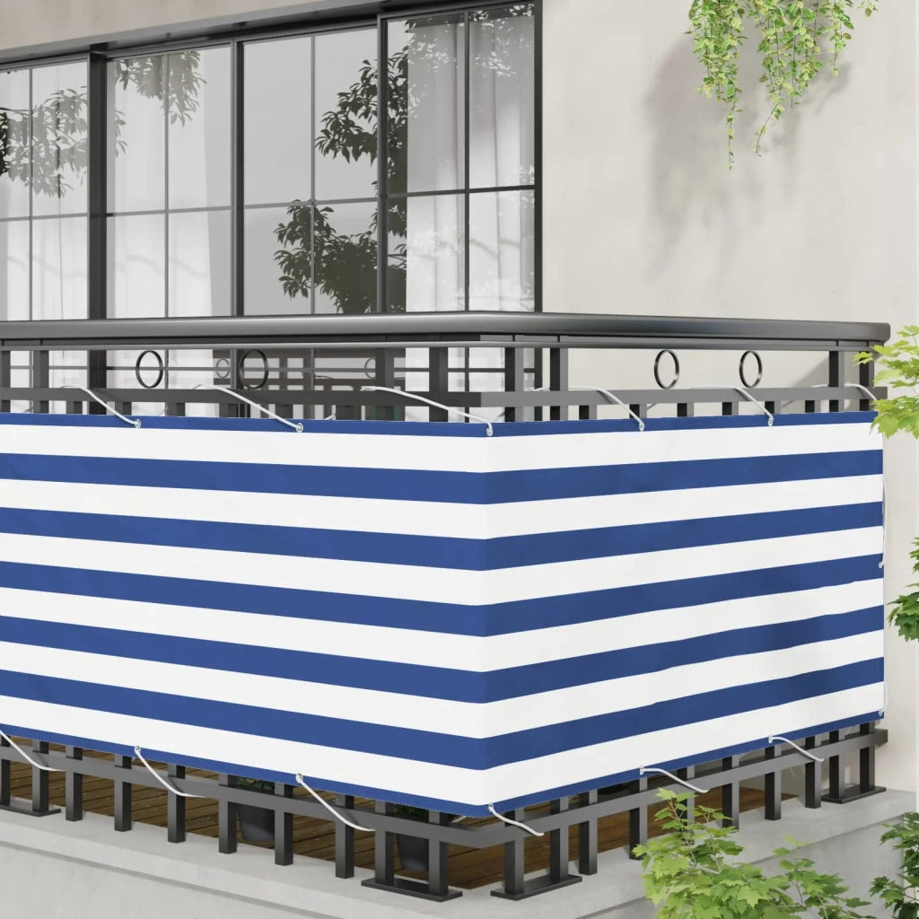 Schermo da balcone Blu e Bianco 75 x 200 cm 42030637