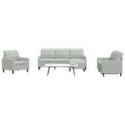 vidaXL Set di Divani 4 pz con Cuscini Grigio Chiaro in Velluto