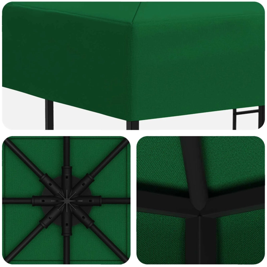 Gazebo 3 x 3 m Verde Poliestere e Acciaio 190 900329