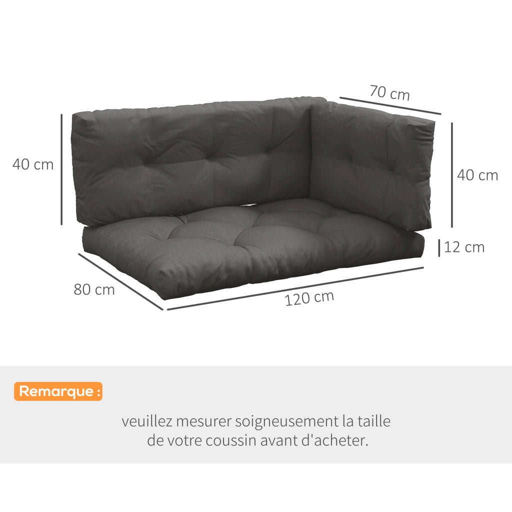 Set di 3 cuscini per divano esterno ¨C zephmum ¨C grigio