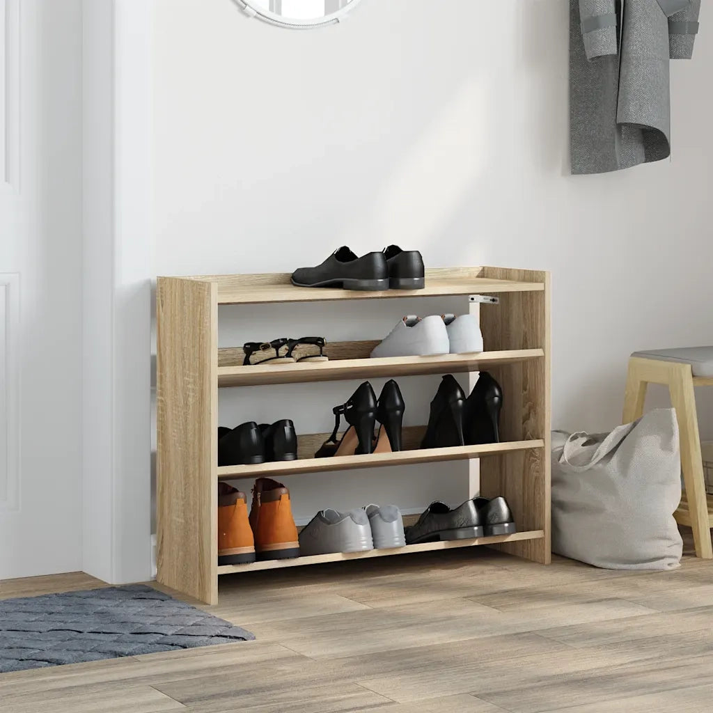 Scarpiera-Scaffale per scarpe Rovere Sonoma 80x25x62 cm in Legno Multistrato