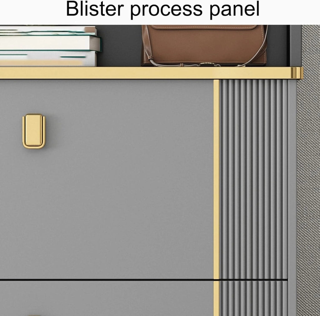 scarpiera Armadietto portascarpe grigio per ingresso | Organizzatore portascarpe autoportante con secchiello ribaltabile con 3 cassetti ribaltabili | Portascarpe stretto per ingresso da 70 cm/28