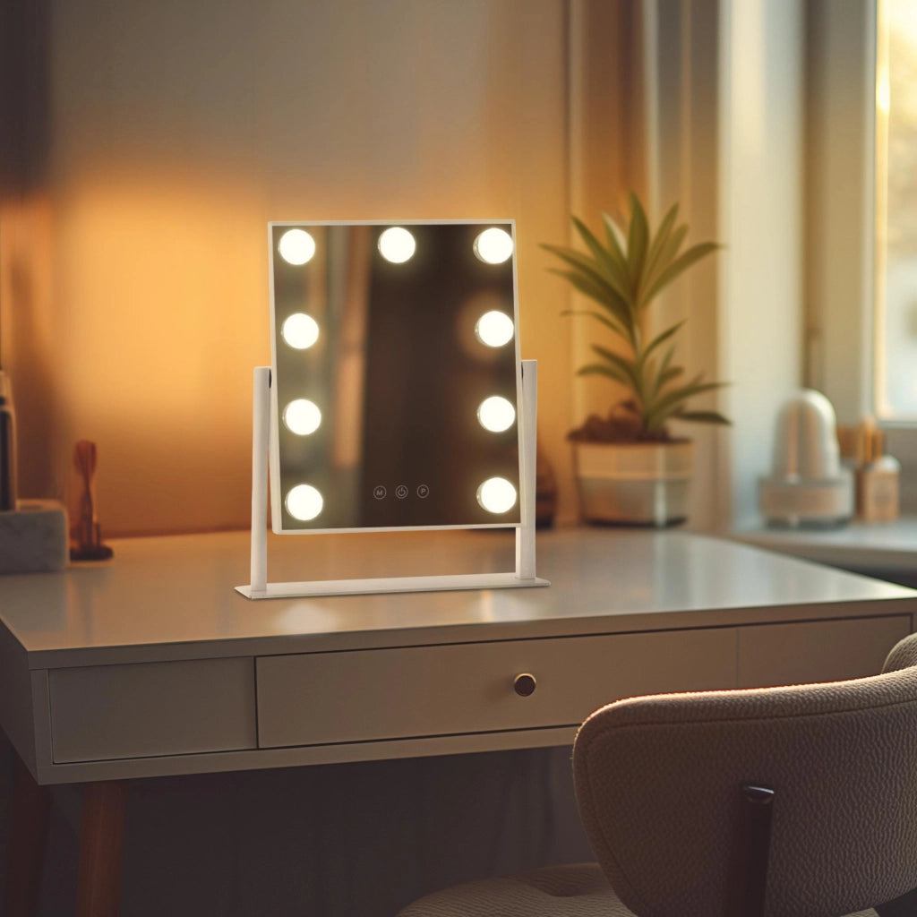 Specchio per trucco con luci Majuro bianco