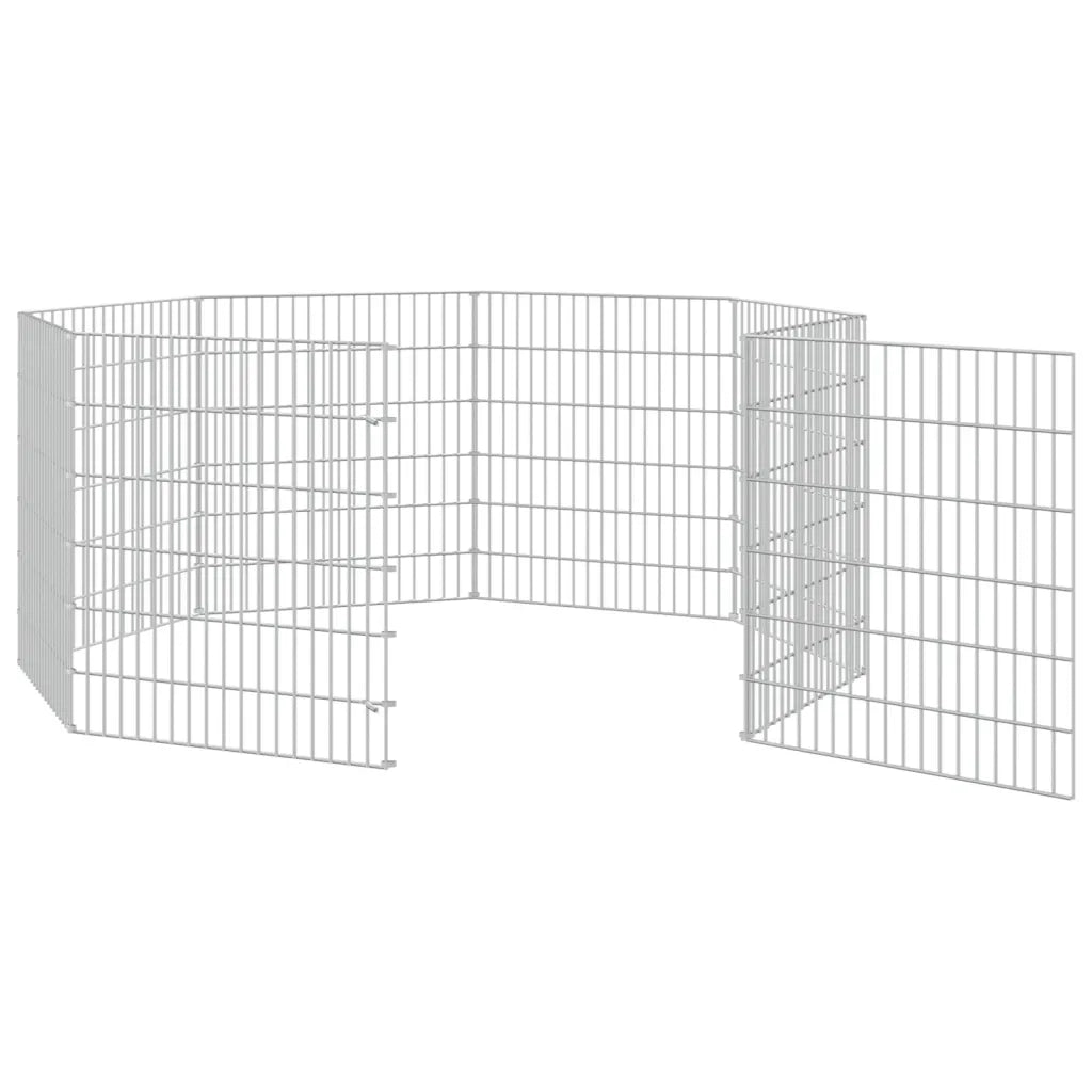Recinto per Animali Ruspante 8 Pannelli 54x60 cm Ferro Zincato CFW9496090
