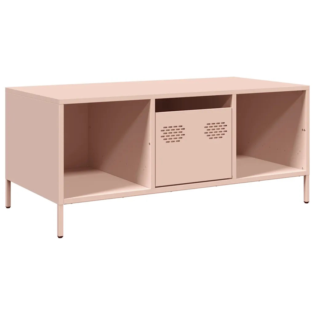 Tavolino-Tavolino da soggiorno-Tavolo Rosa 101,5x50x43,5 cm in Acciaio Laminato a Freddo 558626