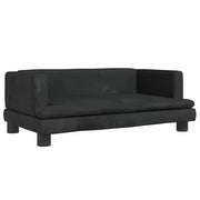 Cuccia per cani con cesto divano confortevole 80 x 45 x 30 cm velluto nero 02_0042957
