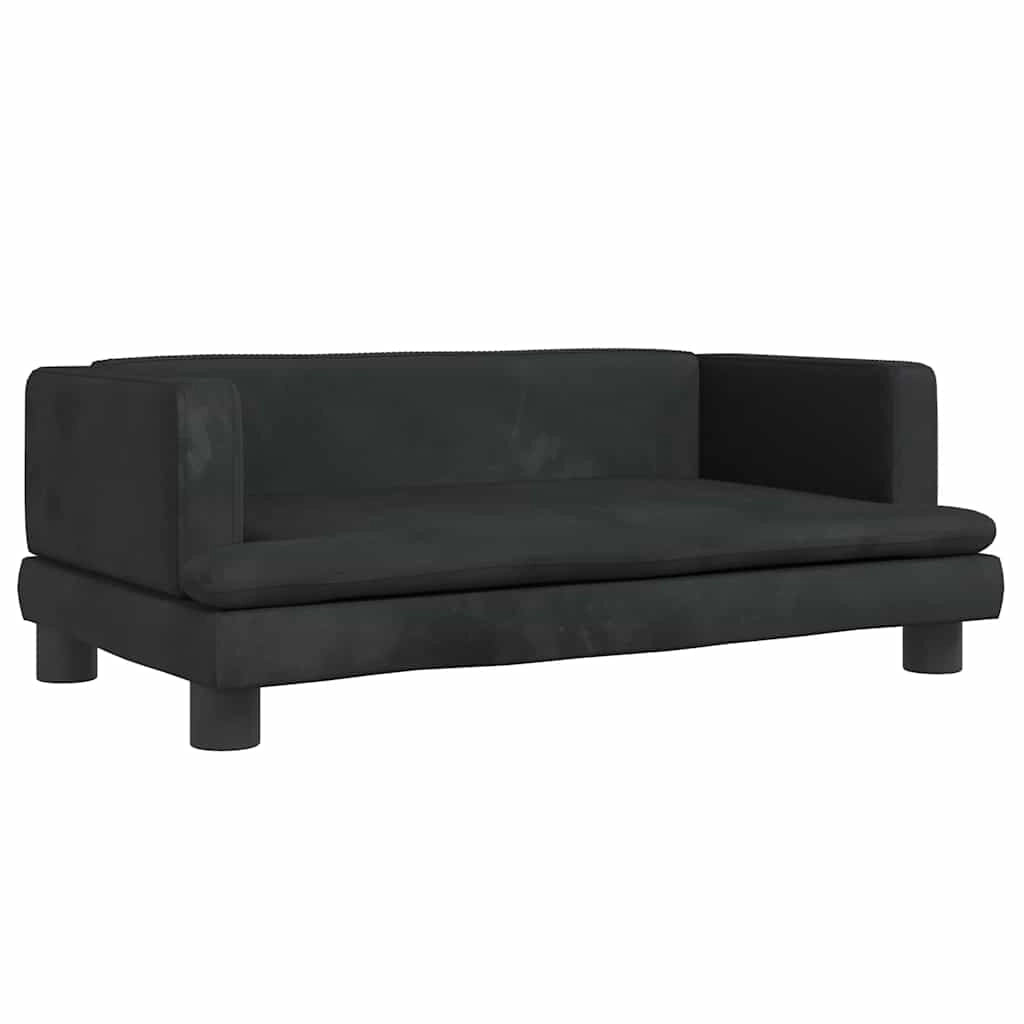 Cuccia per cani con cesto divano confortevole 80 x 45 x 30 cm velluto nero 02_0042957