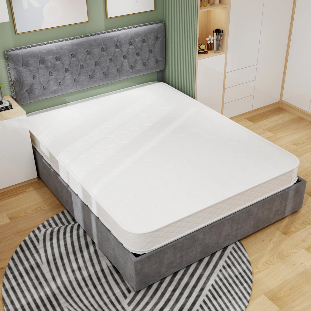 Materasso matrimoniale 160 × 200 cm in schiuma viscoelastica con molle insacchettate, traspirante, bianco