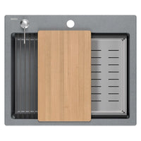 Lavello In Granito Kurt 110 Workstation Grey Metallic