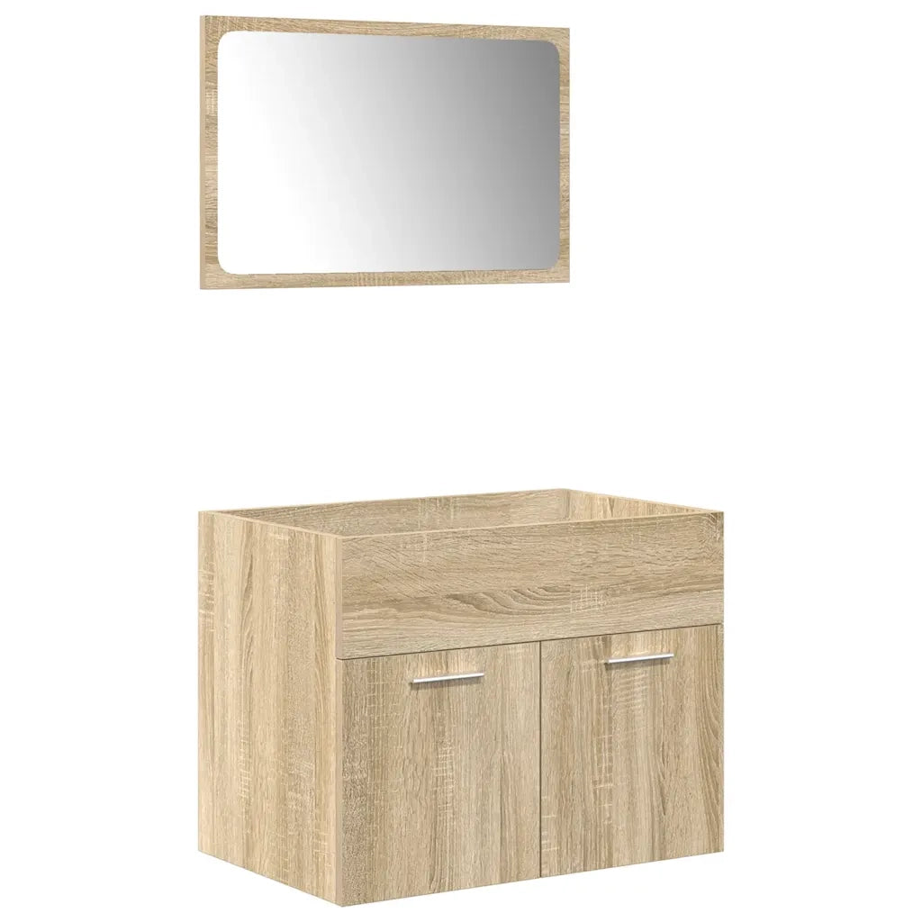 Set Mobili da Bagno 5 pz Rovere Sonoma in Legno Multistrato 3325030