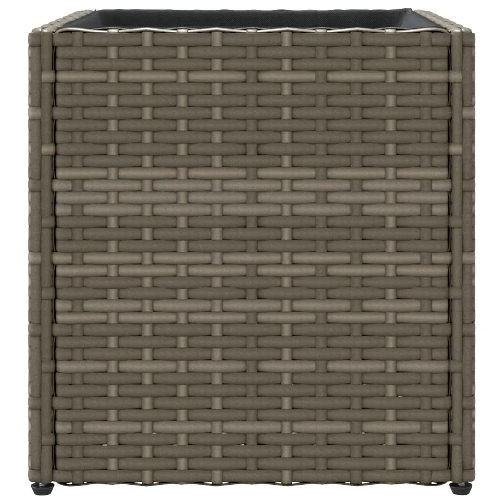 Fioriera da Giardino Grigia 36x30x32 cm in Polyrattan 366427