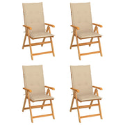Sedie da Giardino 4 pz con Cuscini Beige Massello di Teak cod mxl 7231