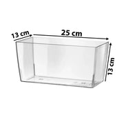 Tera Vaso Trasparente Coimbra | Fioriera Rettangolare in Plastica Trasparente | Made in Italy