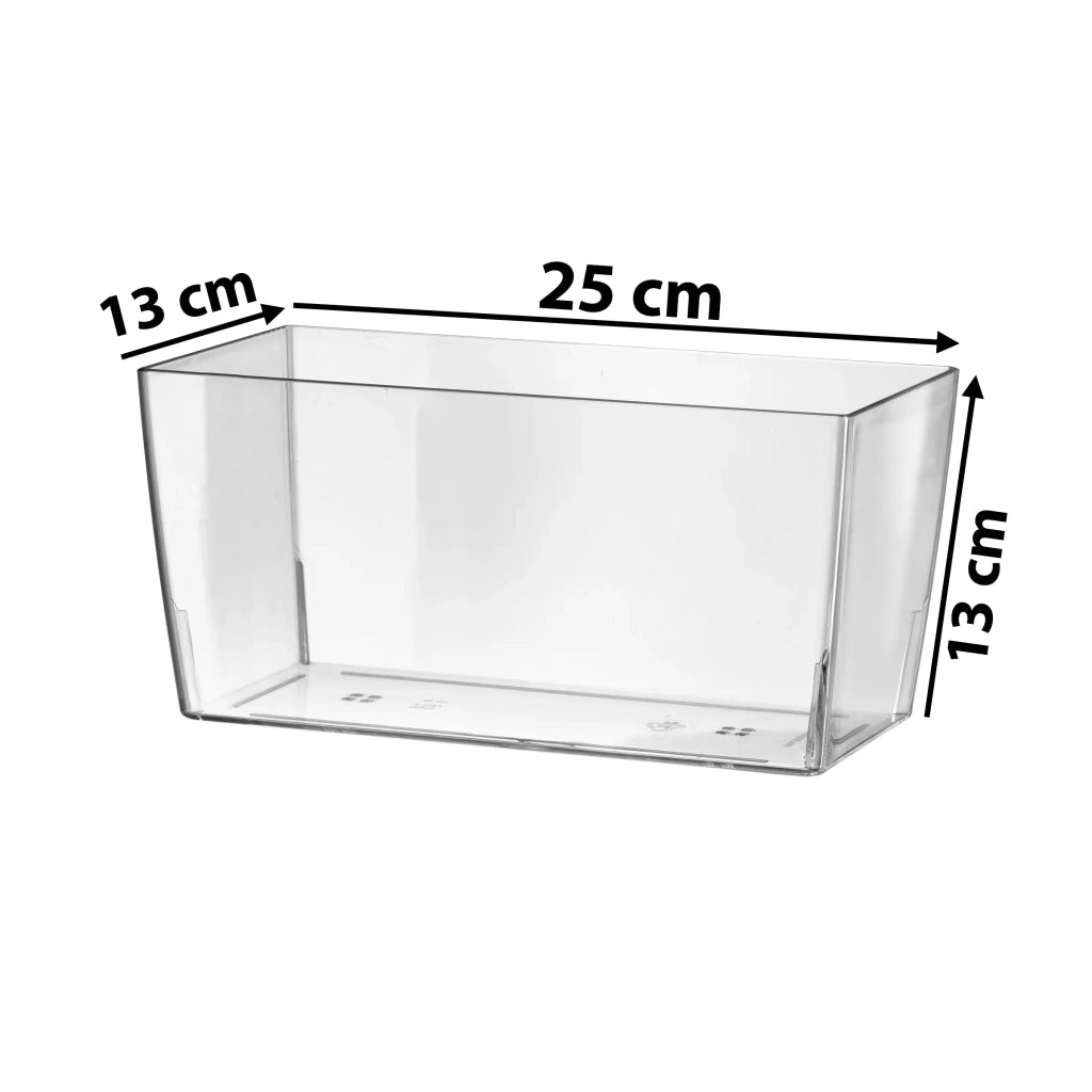 Tera Vaso Trasparente Coimbra | Fioriera Rettangolare in Plastica Trasparente | Made in Italy