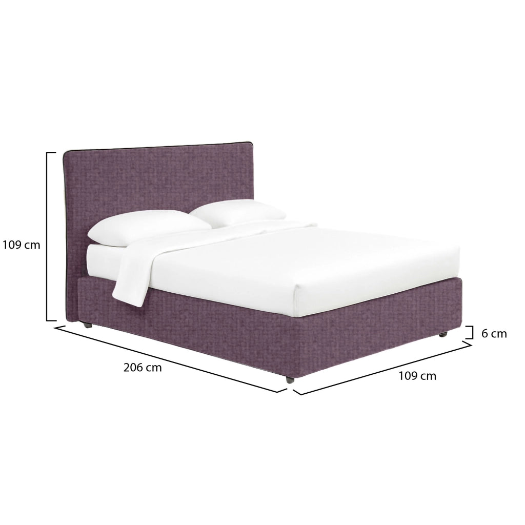 Staines, Letto Singolo Sfoderabile Made in Italy, Viola Lilla