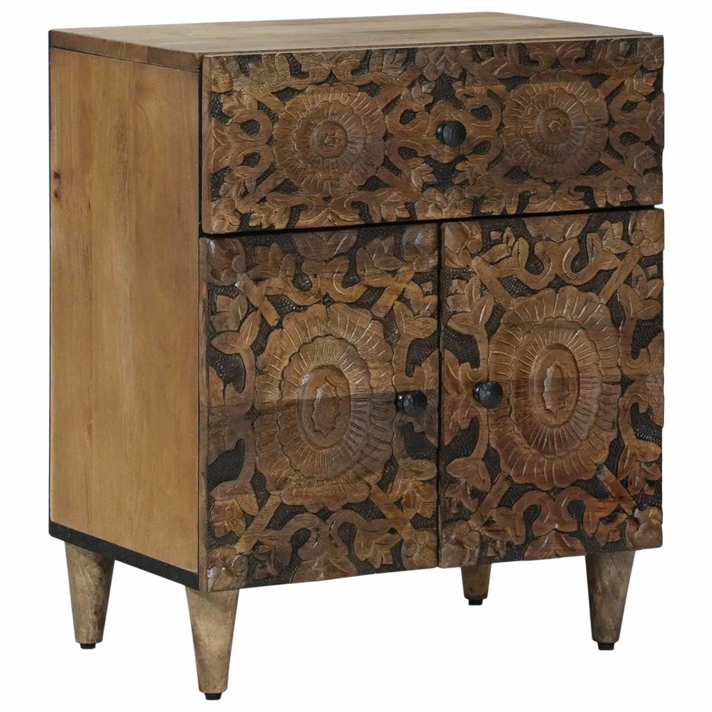 Mobiletto da Letto con cassetto Marrone 50 x 33 x 60 cm