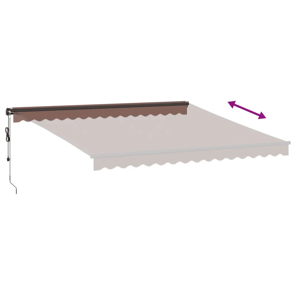Tenda da Sole Retrattile Automatica con LED Marrone 400x350 cm