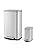 Set di 2 Cestini per Spazzatura 40/6L, Cestino per Rifiuti in Acciaio Inox con Secchi Interni Rimovibili, Coperchi Aperti e Chiusura Morbida, Bidoni per Cucina Bagno e Ufficio
