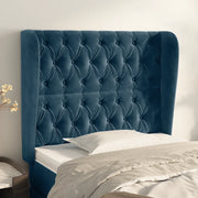 Testiera ad Orecchio-Testata con Orecchie Blu Scuro 93x23x118/128 cm in Velluto 819296