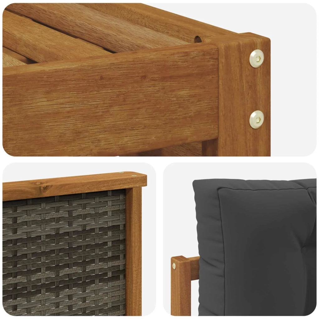 Set di divani da esterno 4 pz Naturale e Antracite 3383200