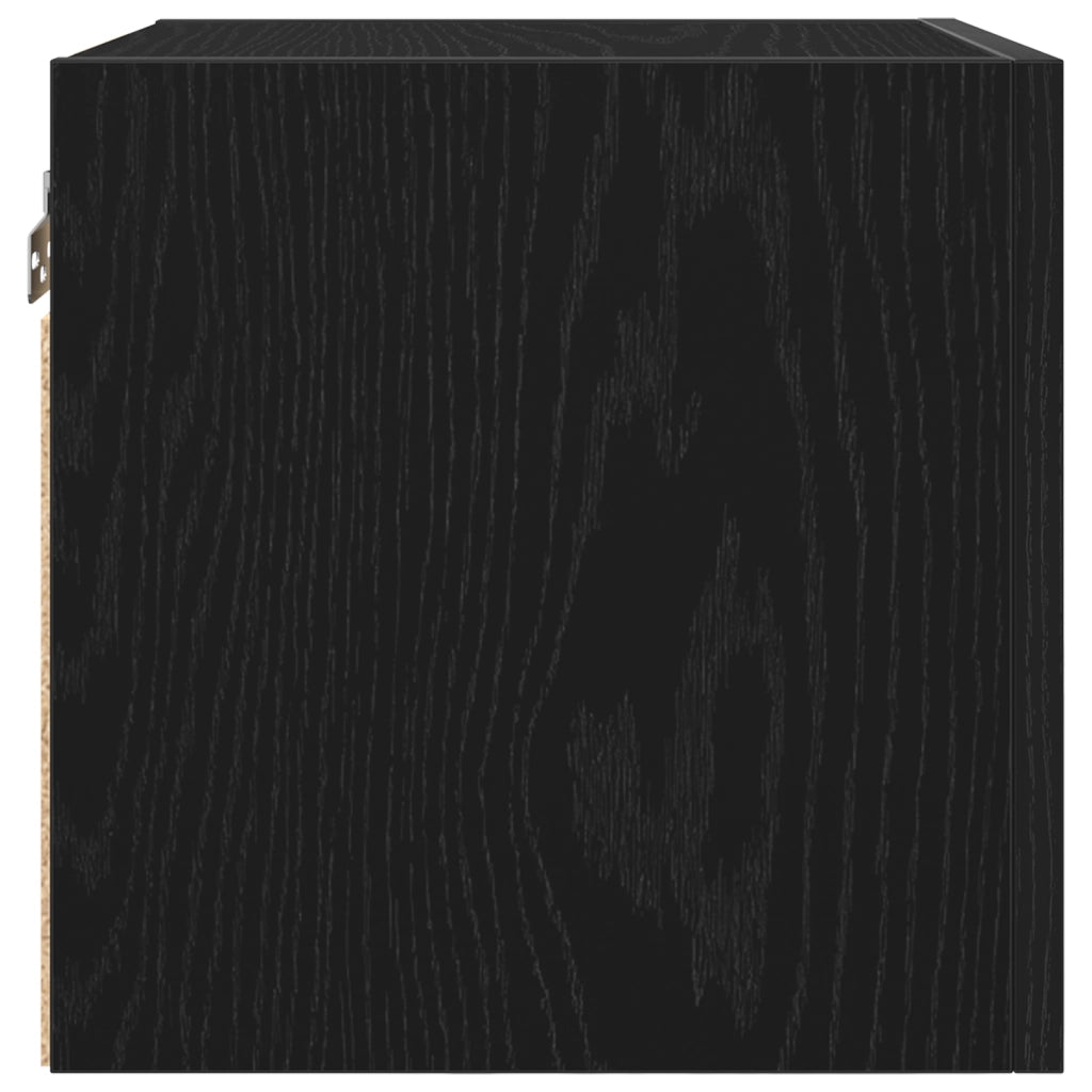 Mobile TV da parete  2 pezzi Rovere Nero 30,5x30x30 cm